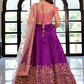 Purple Color With Embroidery Work Lehenga With In Douglas