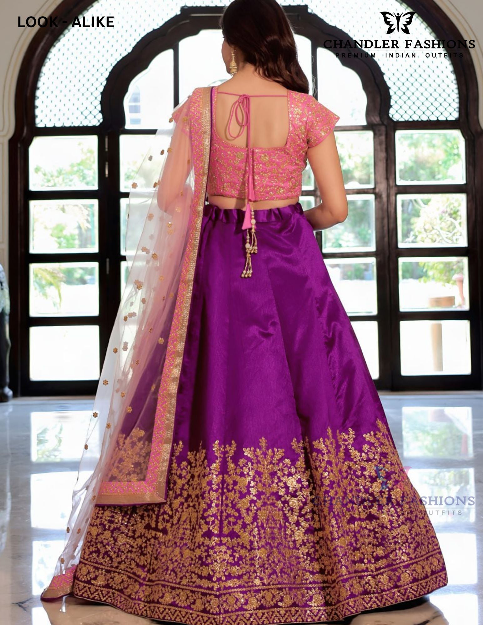 Purple Color With Embroidery Work Lehenga With In Douglas