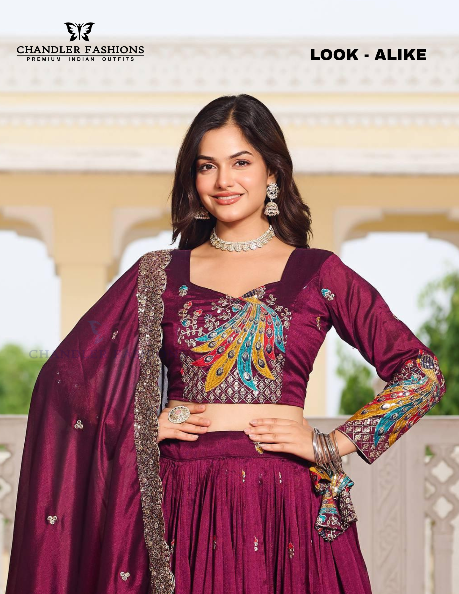 Wine Color Embroidery And Sequins Work Lehenga Choli With Dupatta In Yuma