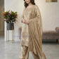 Cream Color Silk With Embroidery And Beads Work In USA
