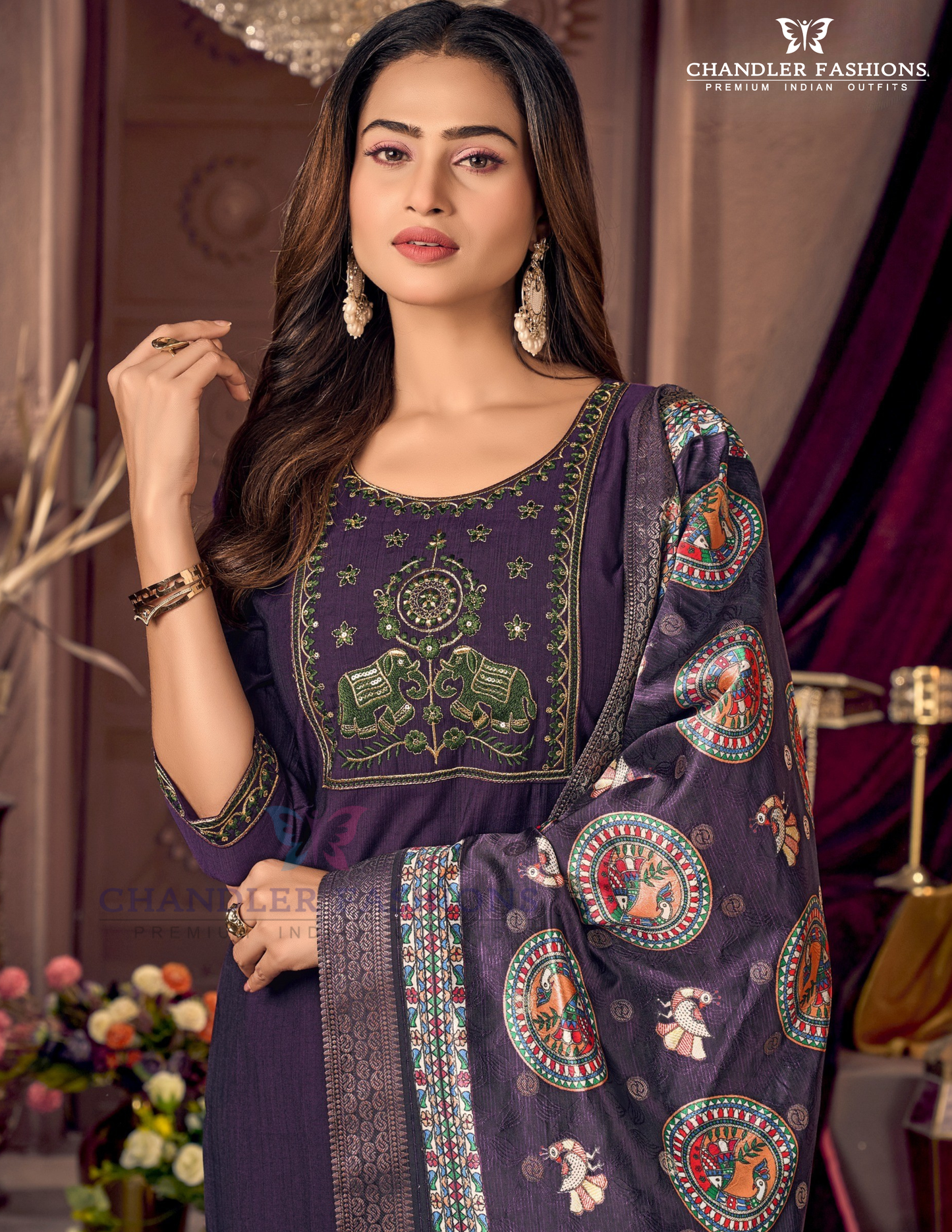 Purple Color Embroidery And Sequins Work Salwar Suits Near Me