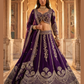 Elegant Purple Color Heavy Embroidered Lehenga Choli With Dupatta Set For Women