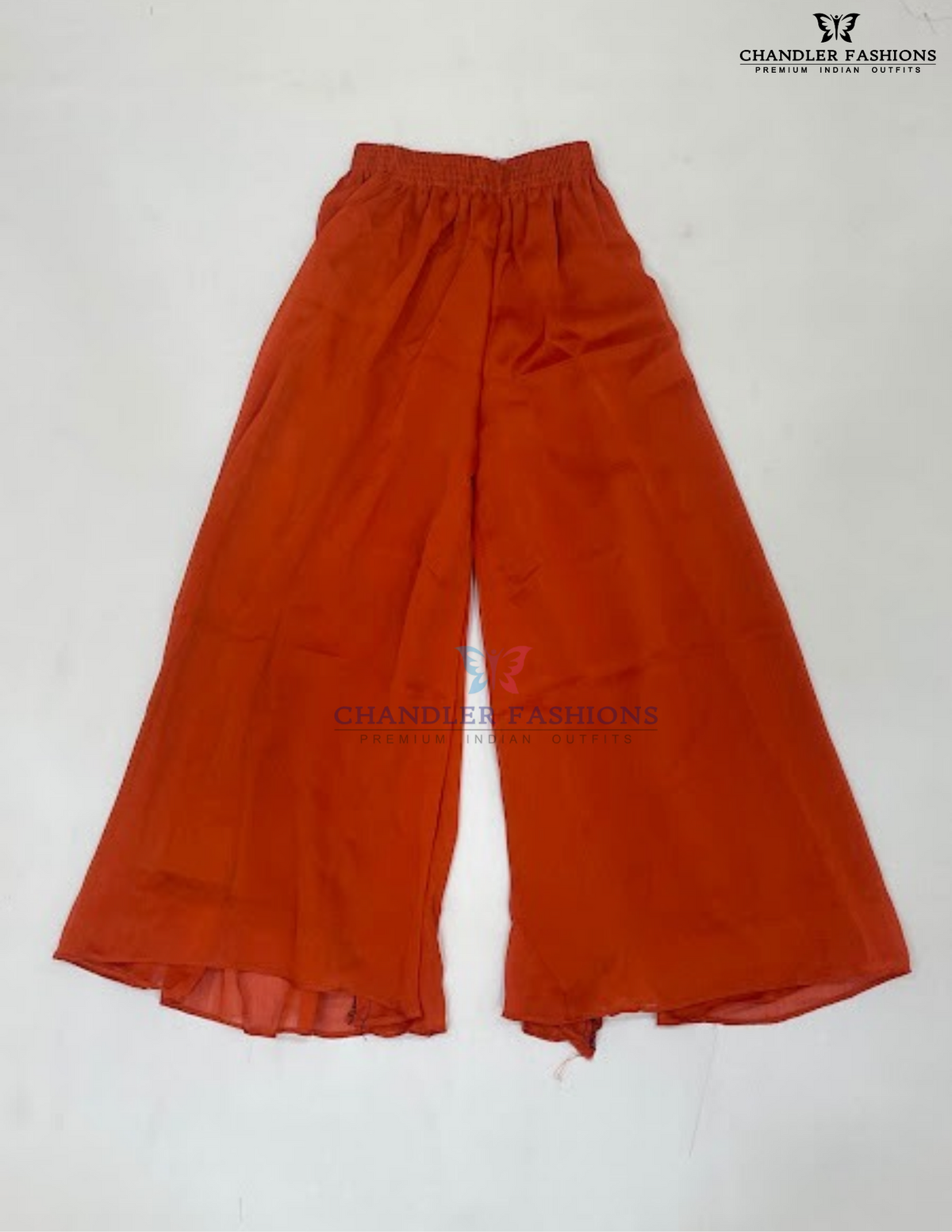 Orange Color Georgette Palazzo Suits With Sequins Work In Mesa