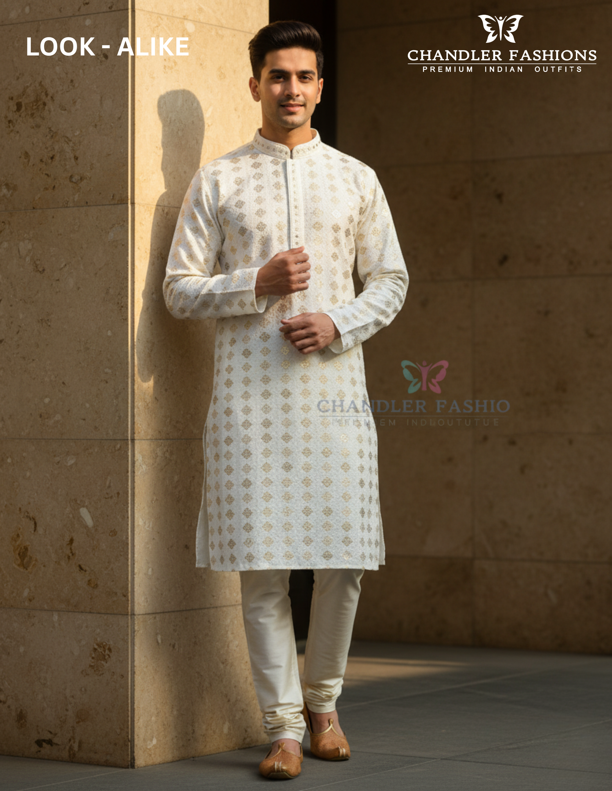 Alluring White Color Embroidery And Sequins Work Kurta Suits For Men