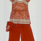 Alluring Orange Color Georgette Palazzo Suits With Embroidery And Sequins Work For Girls