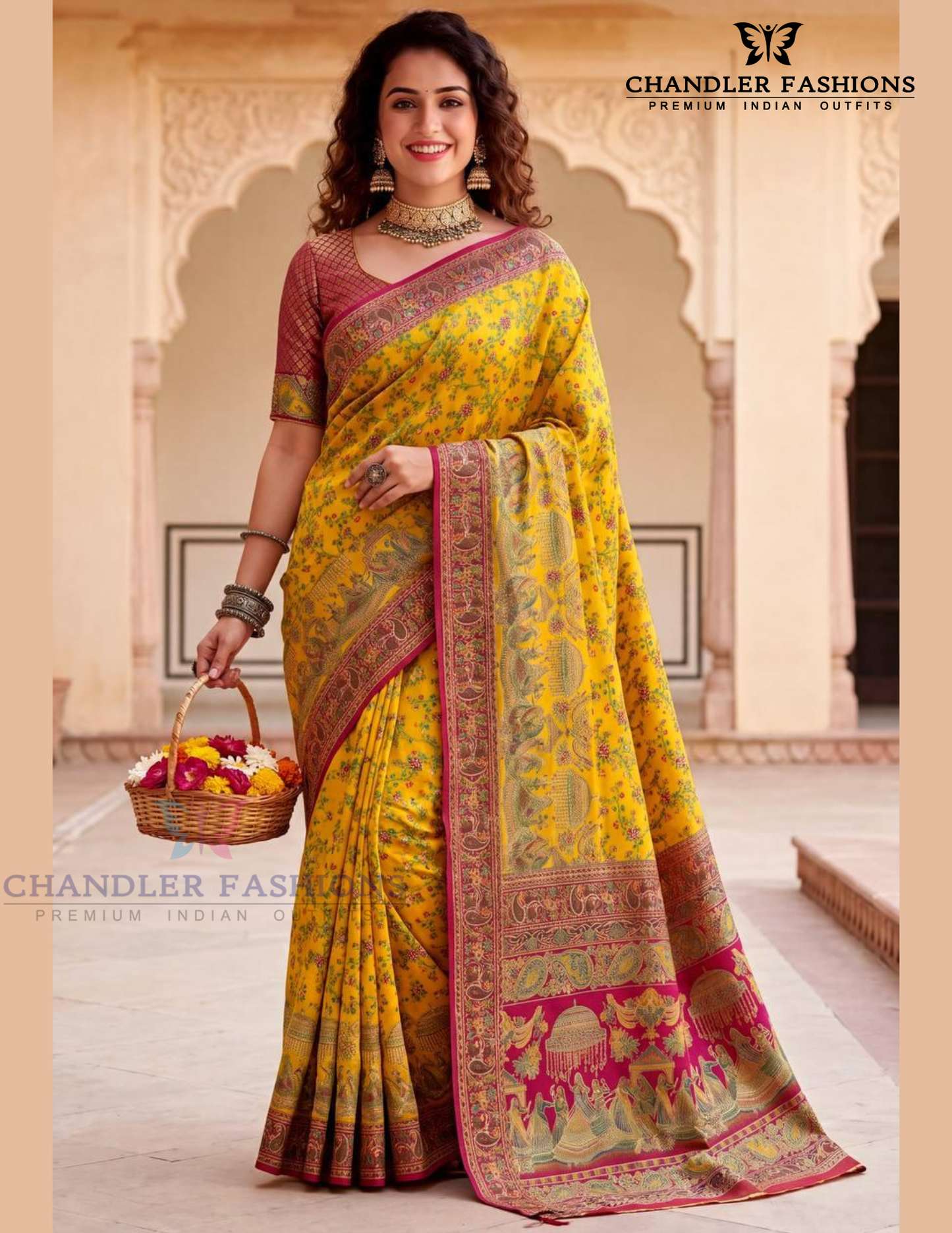 Exquisite Yellow Color Silk Saree With Contrast Rich Pallu For Women