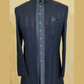 Navy Blue Color Silk With Sequins And Embroidery Work Sherwani Suits Near Me