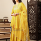 Amazing Yellow Color Silk Blend With Embroidery Work Sharara Suits For Women