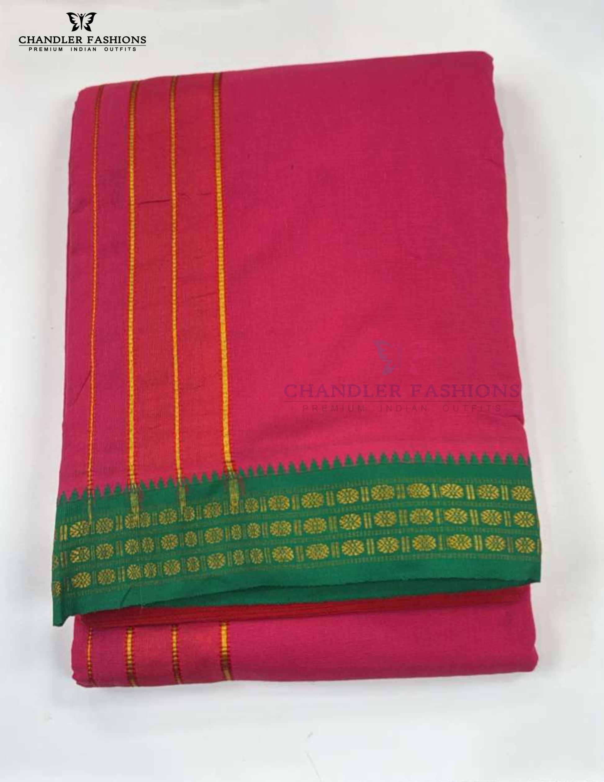 Alluring Pink Color Cotton Panchakacham Dhoti With Stole For Men