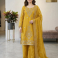 Gorgeouse Yellow Silk With Embroidery And Beads Work For Women
