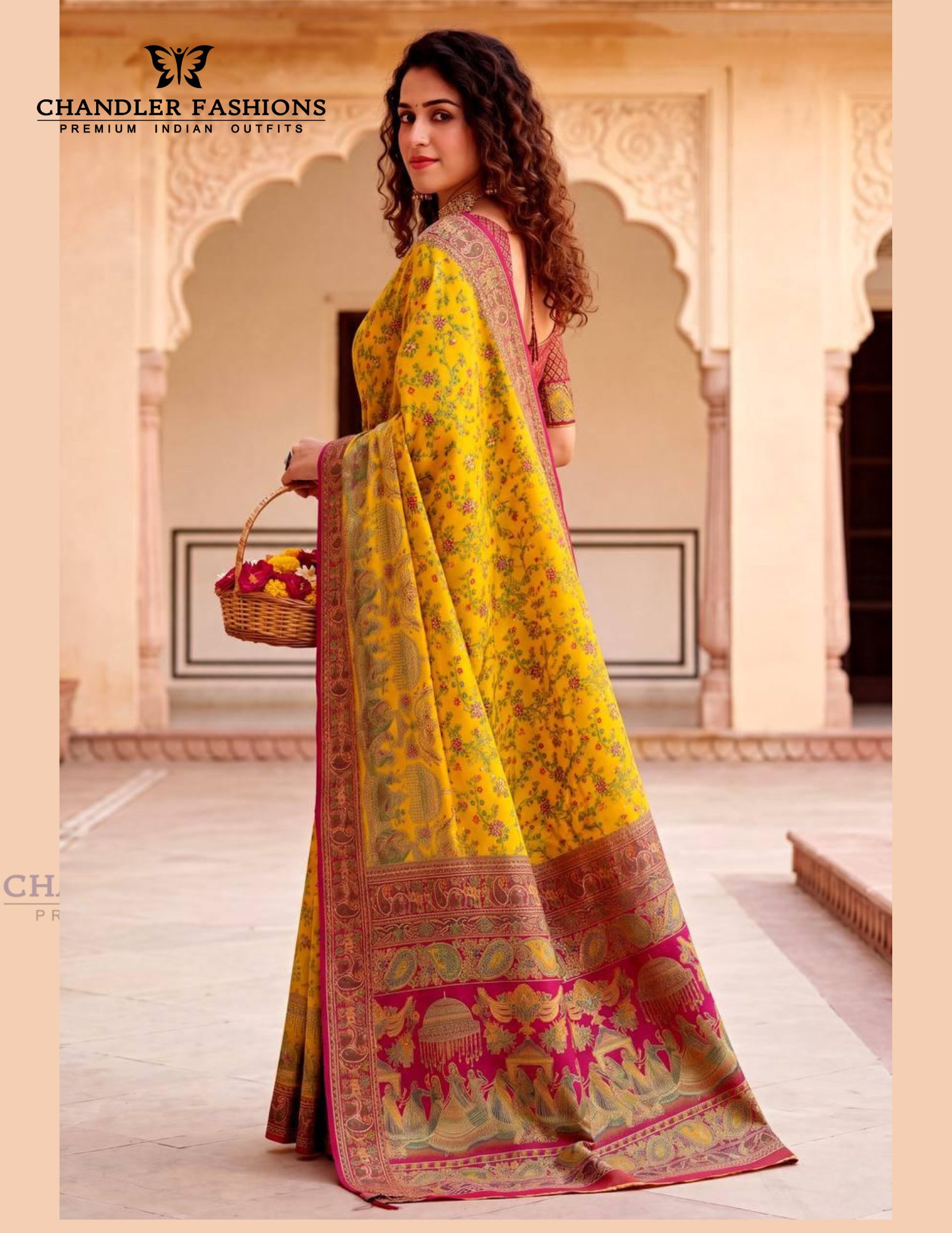 Exquisite Yellow Color Silk Saree With Contrast Rich Pallu Near Me