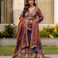 Purple Color Fendy Satin Dual Tone Long Gown In Phoenix