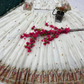 Off White Color Embroidery Work Lehenga Choli With Dupatta In USA