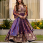 Purple Color Embroidery Work Dual Tone Long Gown In Peoria