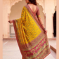 Yellow Color Silk Saree With Contrast Rich Pallu In USA