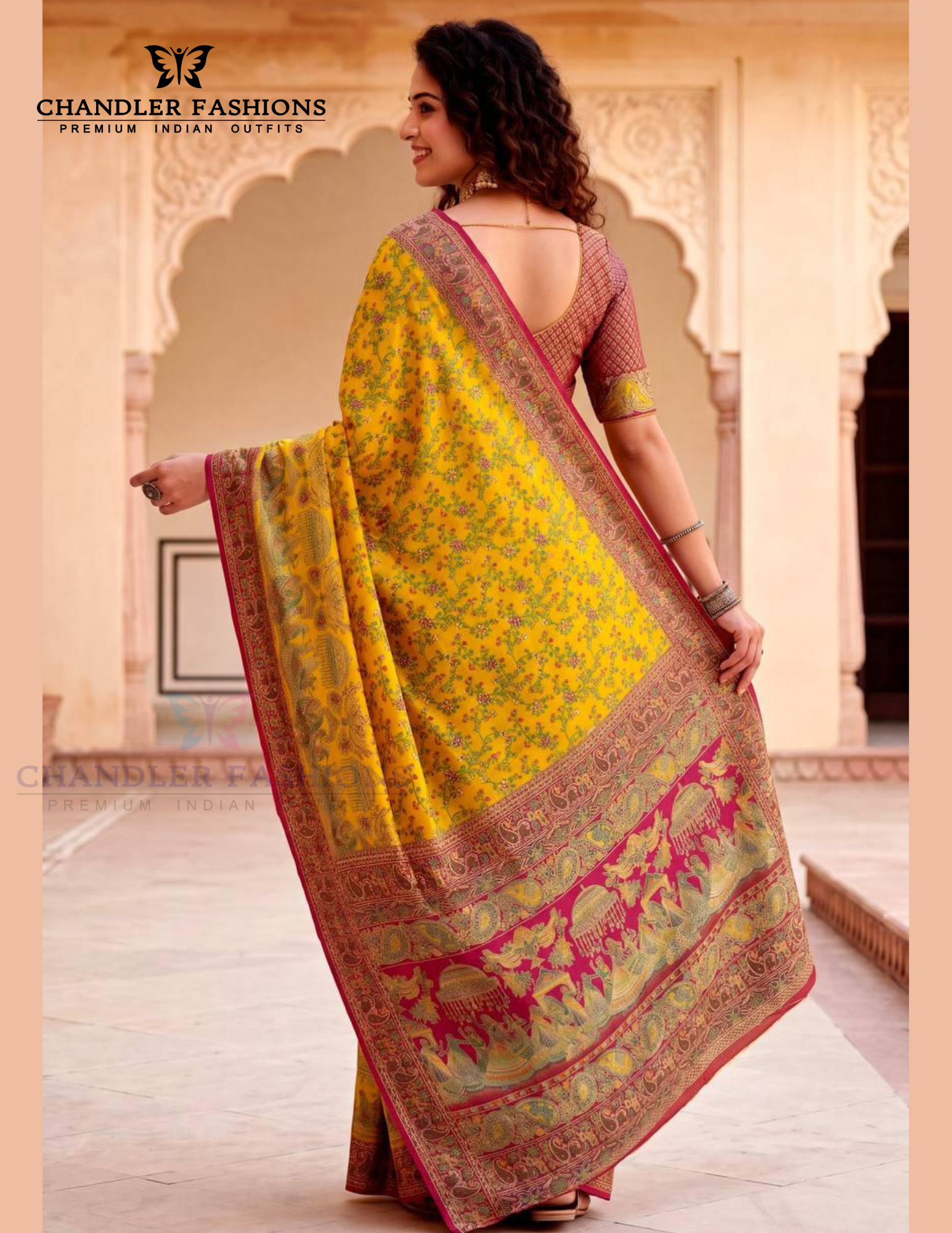 Yellow Color Silk Saree With Contrast Rich Pallu In USA