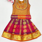 Beautiful Golden Orange Color Art Silk Langa Set With Designer Zari Work For Girls