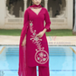 Stunning Rani Pink Color Rayon With Sequins And Thread Work Salwar Suits With Dupatta