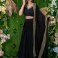 Elegant Black Color Georgette And Embroidery Work Lehenga Choli With Dupatta For Women