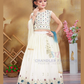 Elegant Cream Color Embroidery And Sequins Work Choli Set With Dupatta For Girls