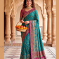 Beautiful Blue Color Silk Saree With Contrast Rich Pallu For Women