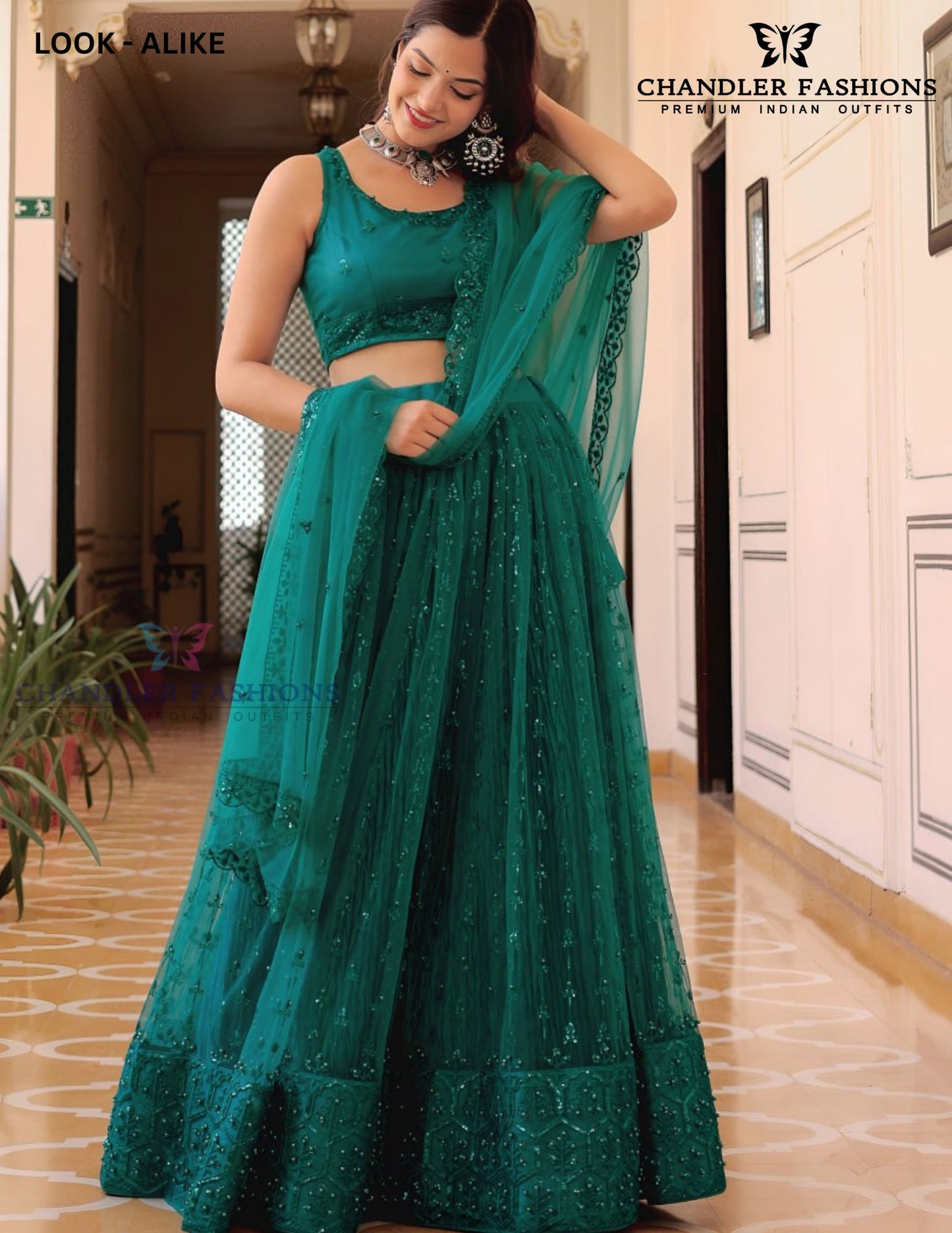 Blue Color With Embroidery Work Lehenga In Scottsdale