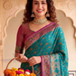 Blue Color Silk Saree With Contrast Rich IN Surprise