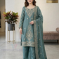 Beautiful Teal Green Color Silk With Embroidery And Beads Work For Women