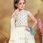 Cream Color Embroidery And Sequins Work Choli Set With Dupatta Near Me