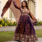 Beautiful Purple Color With Embroidery Work Long Gown With Dupatta In Yuma