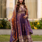 Purple Color Dual Tone Long Gown With Dupatta In Prescott
