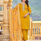 Captivating Yellow Color Gadwal Silk With Embroidery And Sequins Work Salwar Suits With Dupatta