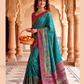 Beautiful Blue Color Silk Saree With Contrast Rich Pallu Near Me