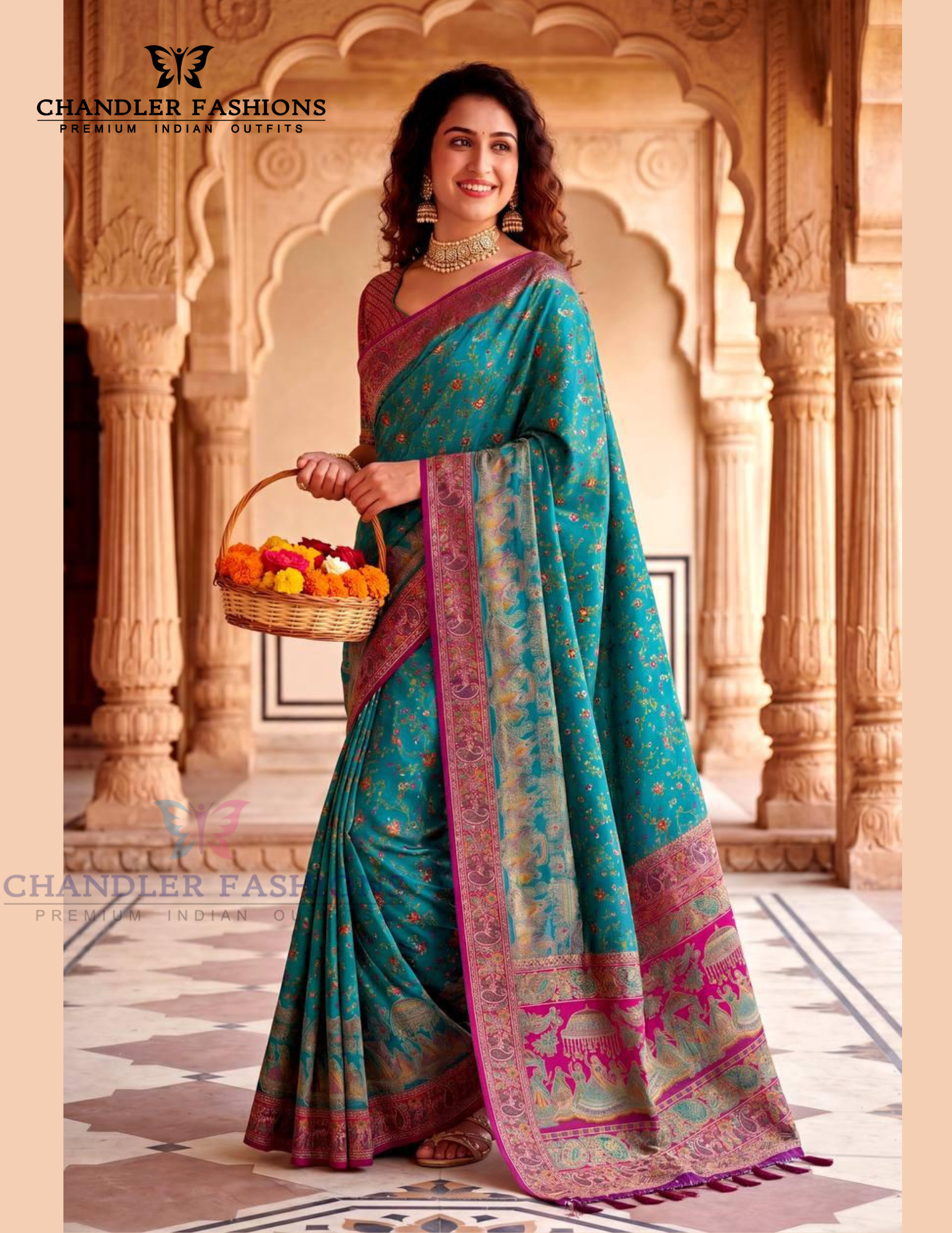 Beautiful Blue Color Silk Saree With Contrast Rich Pallu Near Me