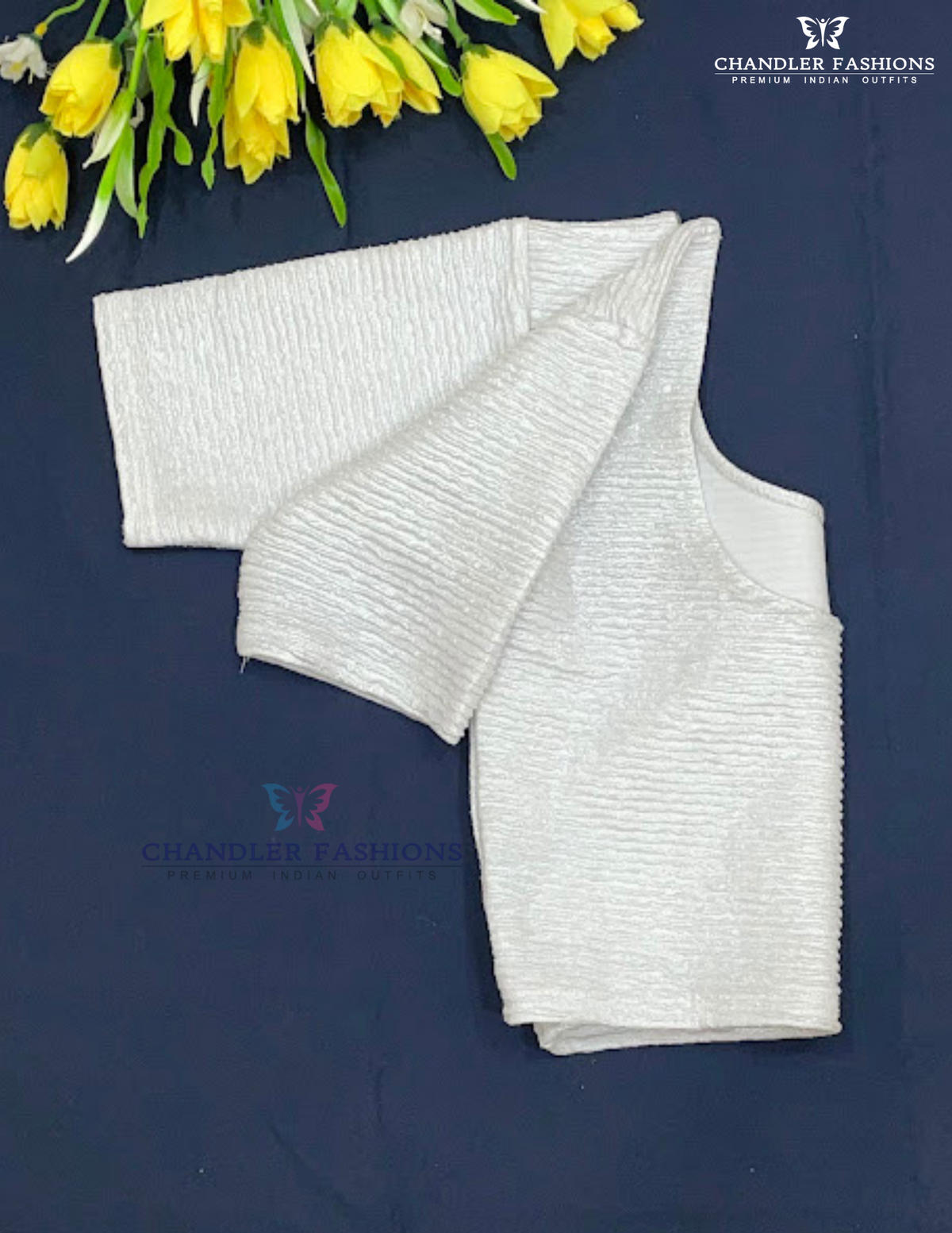Silver Color Stretchable Readymade Blouse In USA