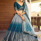 Fabulous Blue Color Silk With And Sequins Work Lehenga Choli With Dupatta For Women