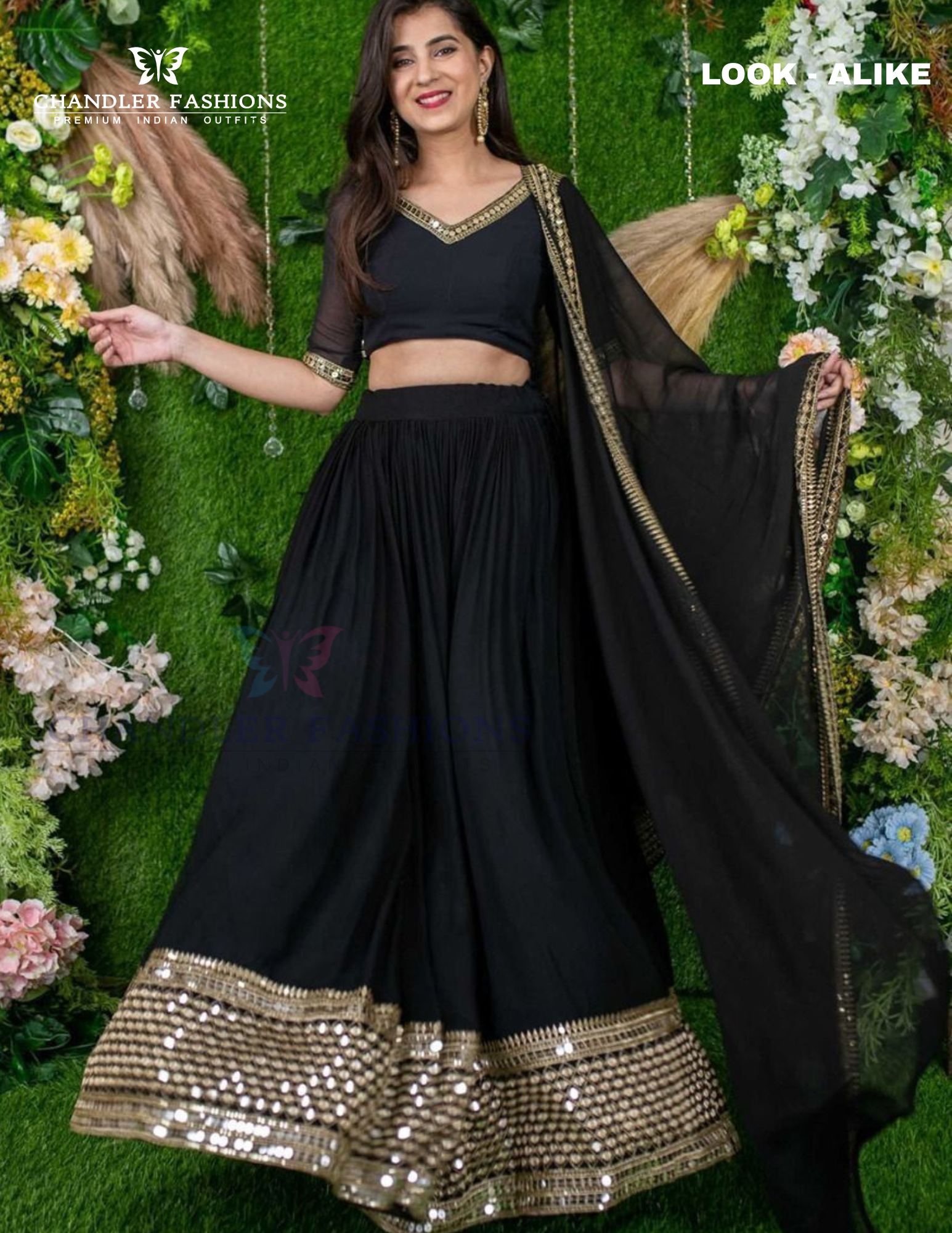Black Color Georgette And Embroidery Work Lehenga Choli With Dupatta Near Me