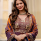 Purple Color Fendy Satin With Embroidery Work Dual Tone Long Gown Near Me