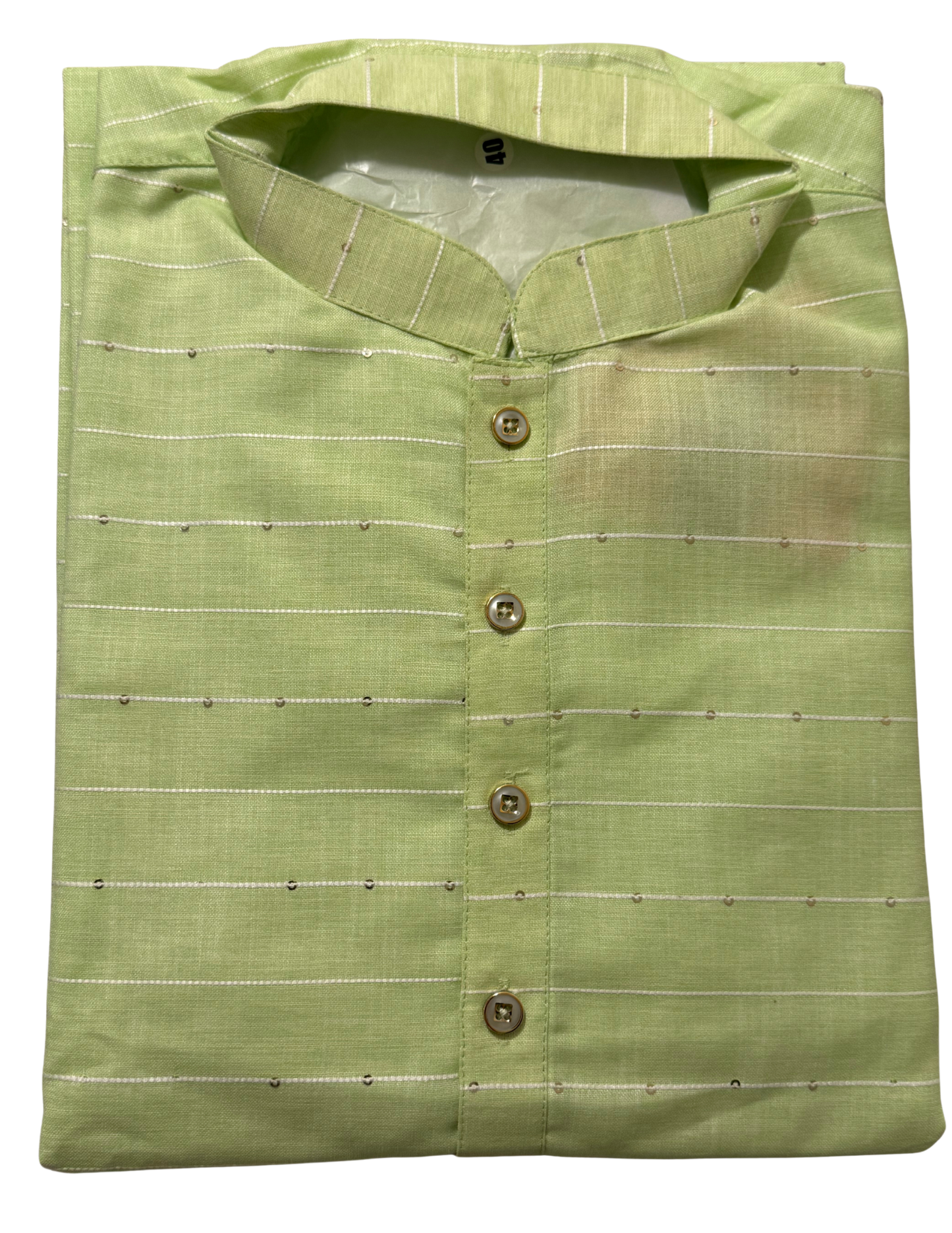 Bright Green Color Cotton Men's Kurta With Pajama Pant Near Me