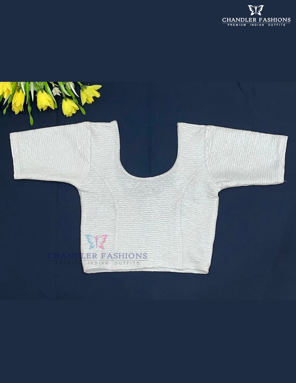 Terrific Silver Color Stretchable Readymade Blouse For Women