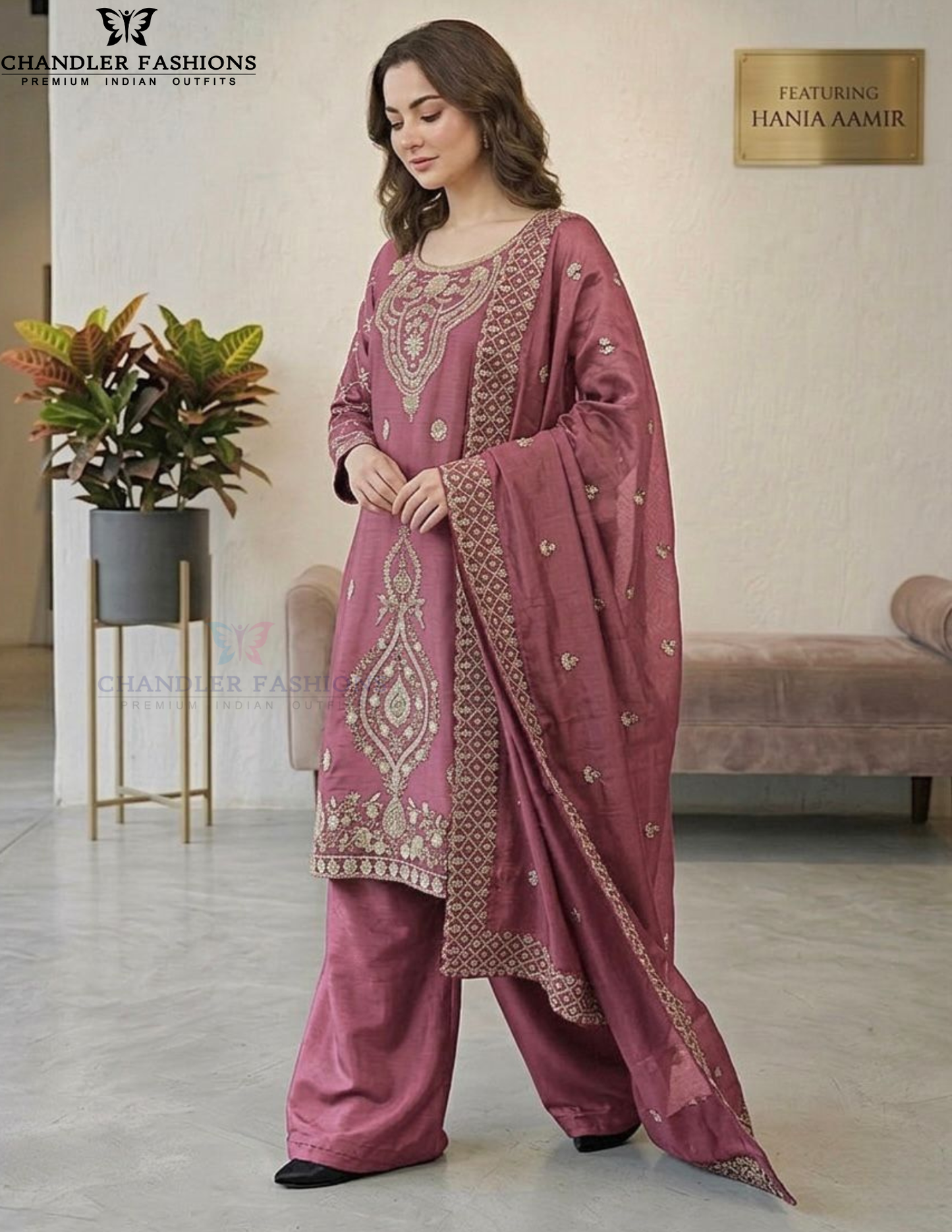 Amazing Pink Color Silk With Embroidery And Beads Work Near Me