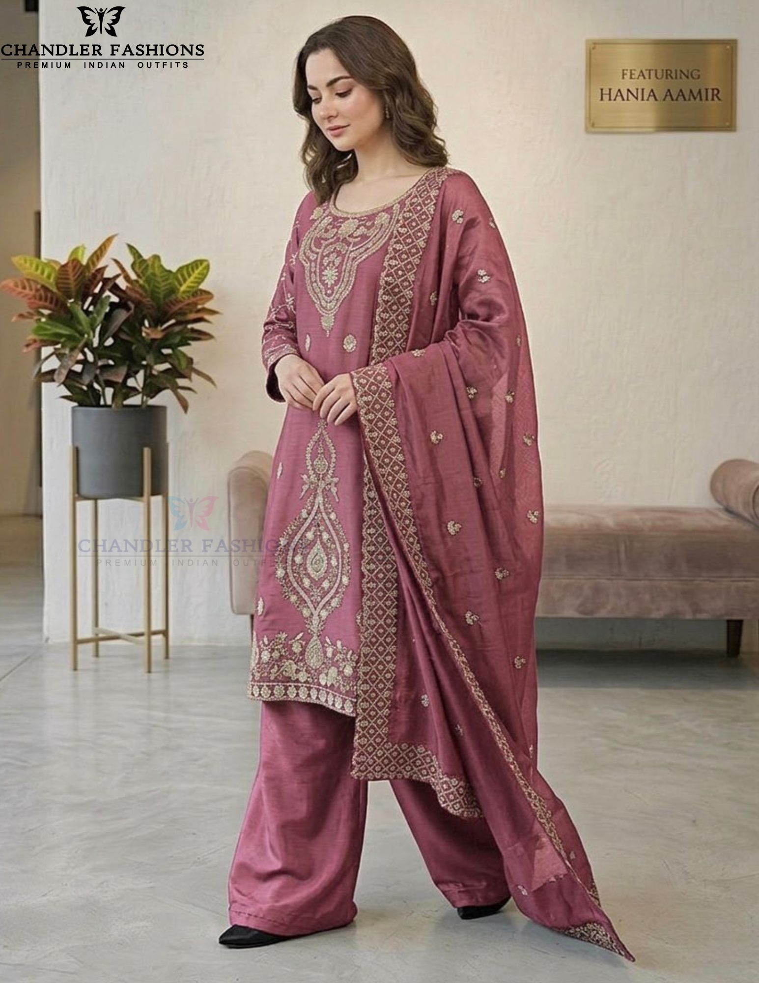 Amazing Pink Color Silk With Embroidery And Beads Work Near Me