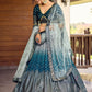 Blue Color Silk With Sequins  Work Lehenga Choli With Dupatta In USA