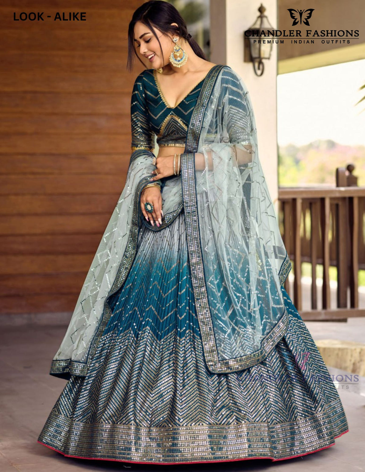 Blue Color Silk With Sequins  Work Lehenga Choli With Dupatta In USA