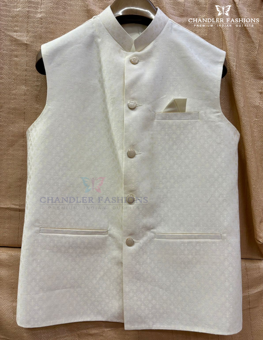 Stunning White Colored Designer Men's Jacket