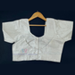 Amazing Silver Color Silk Cotton With Readymade Blouse For Women
