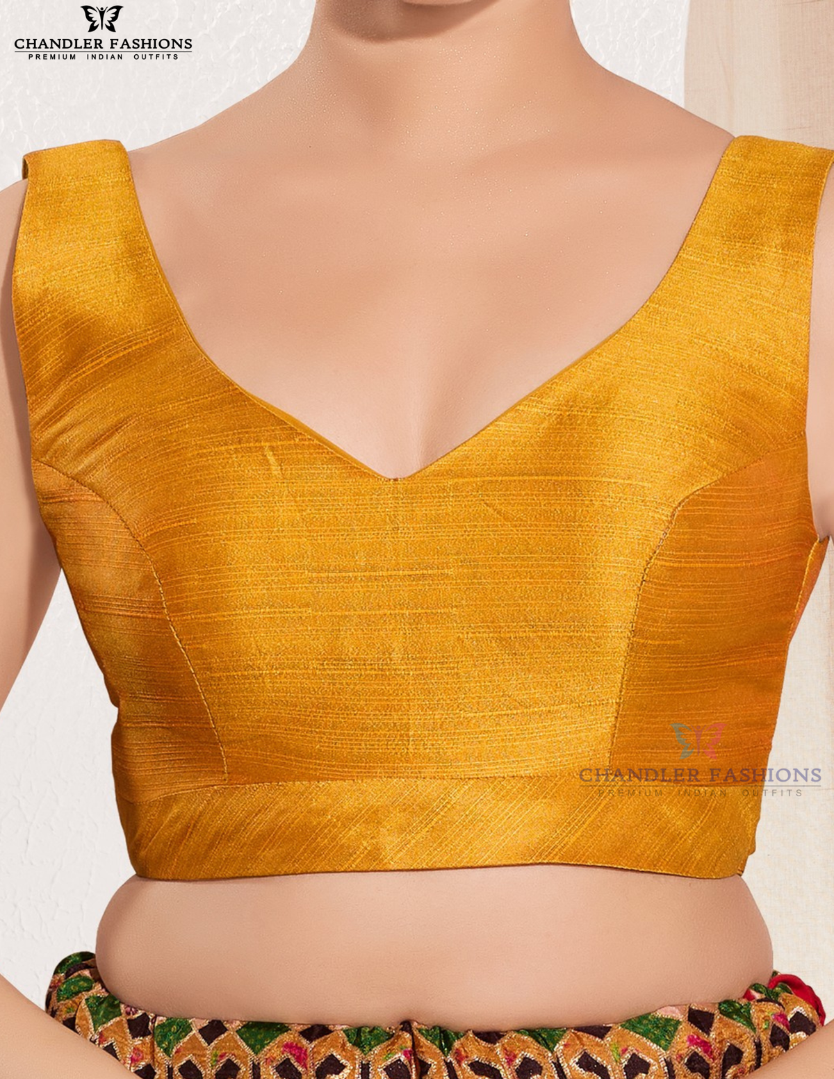 Elegant Mustard Yellow Color Brocade Readymade Blouse For Women