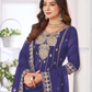 Violet Color Chinon With Embroidery Work Palazzo Suits Near Me