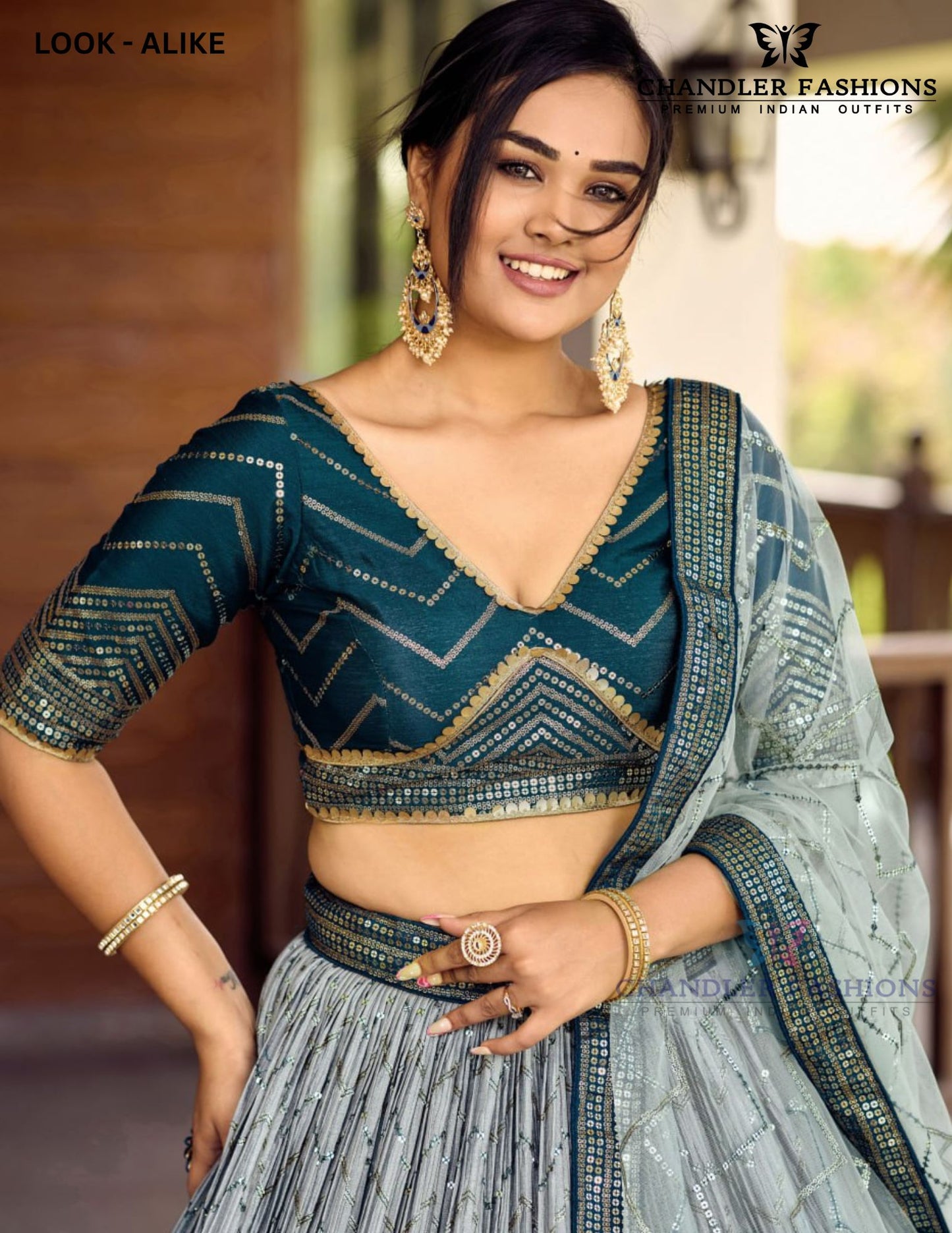 Blue Color With Sequins Work Lehenga Choli With Dupatta In Mesa