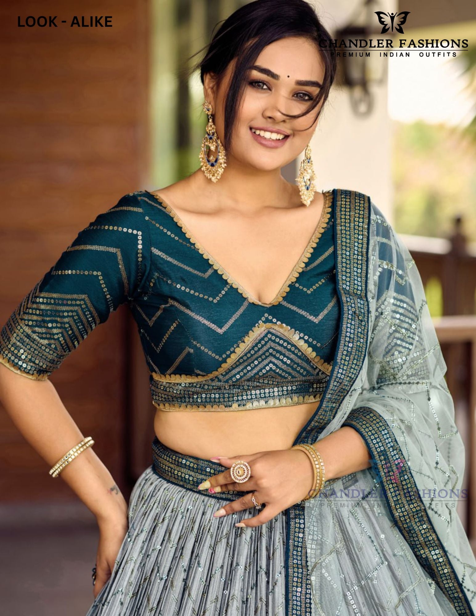 Blue Color With Sequins Work Lehenga Choli With Dupatta In Mesa